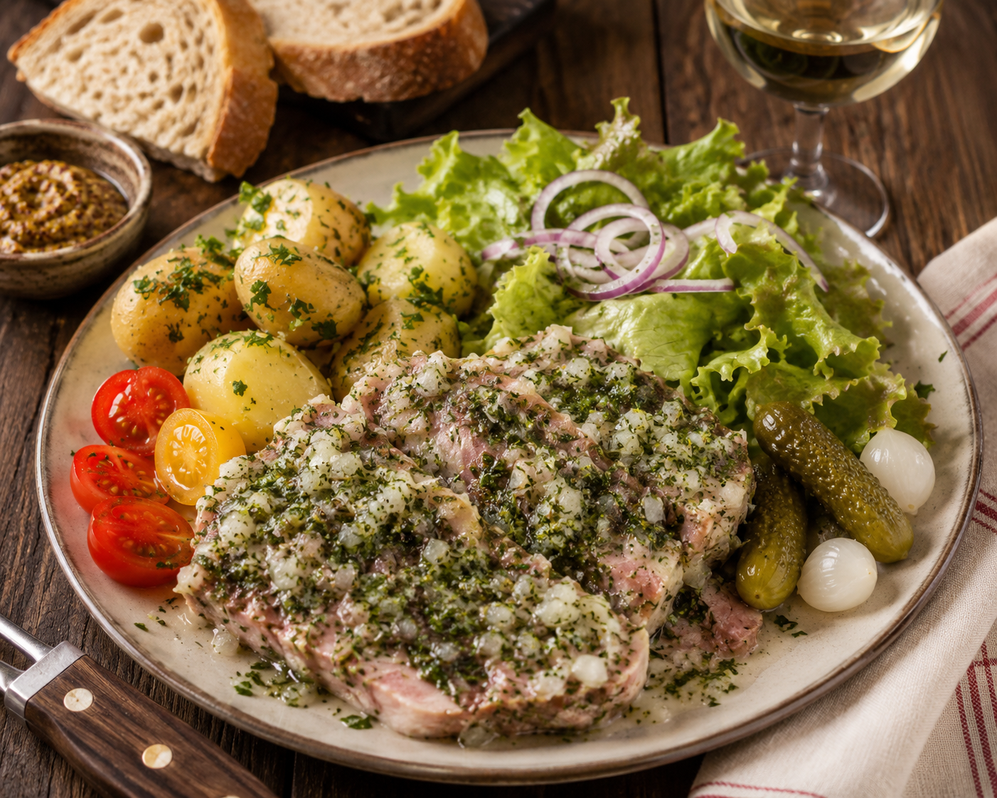 Pied de porc cuit vinaigrette